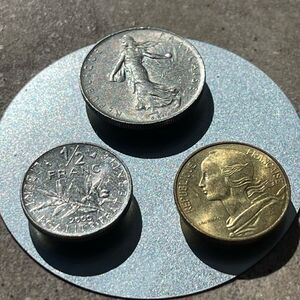 SET OF THREE FRENCH AUTHENTIC COIN MAGNETS (SET #1)